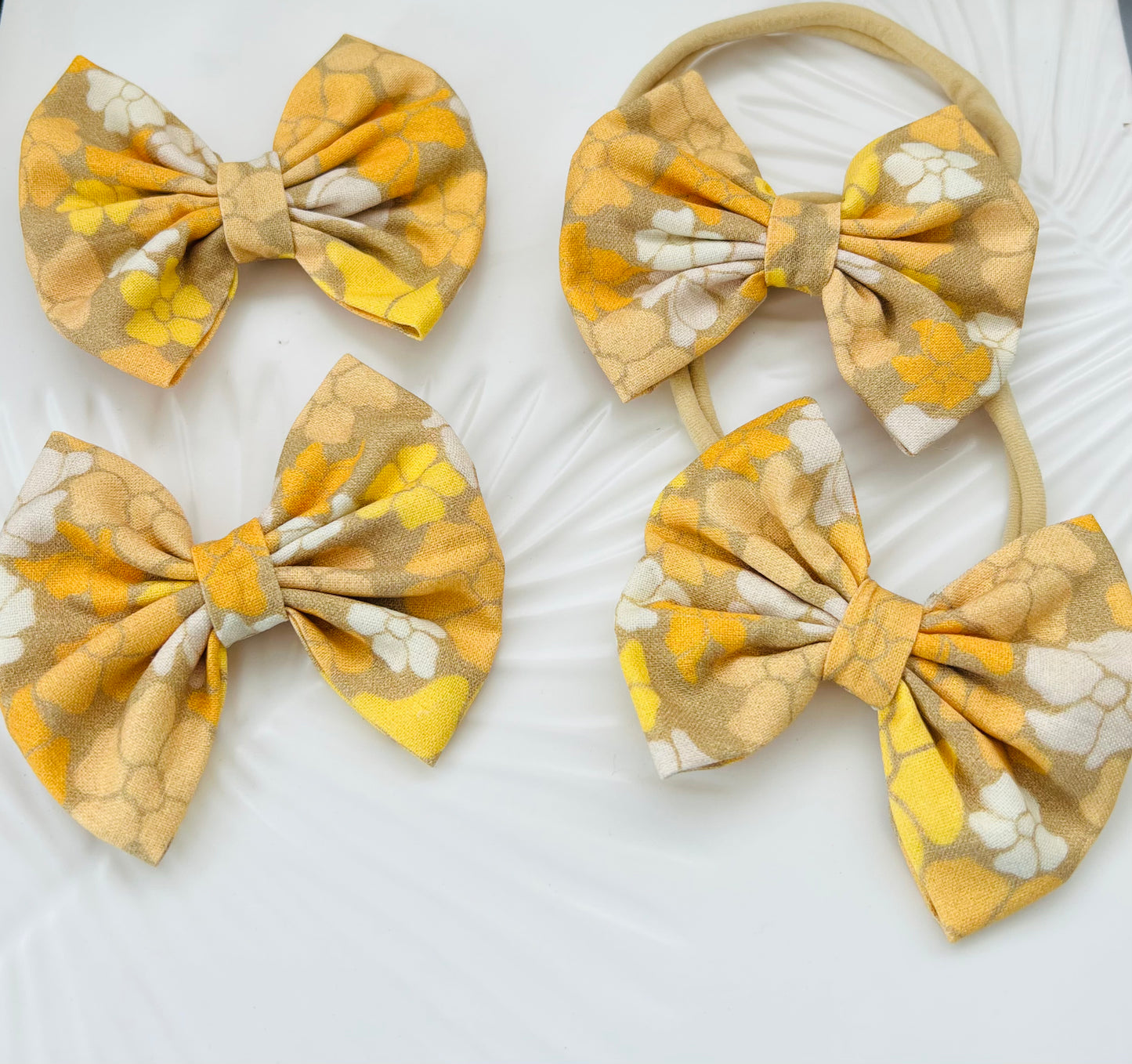 Puakenikeni Burst Yellow Hair Tie/Headband or Clip