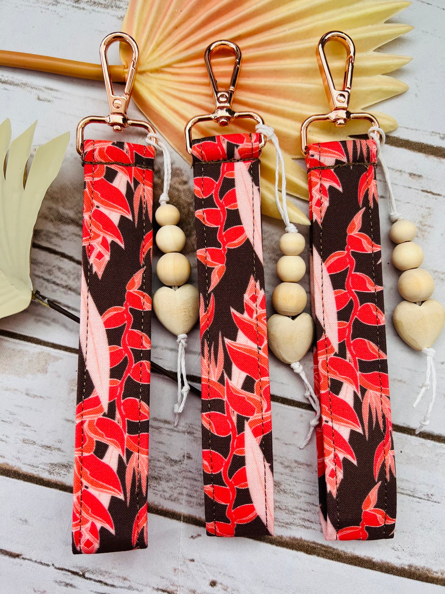 “Heliconia Paradise” Keychain Keyfob Wristlet