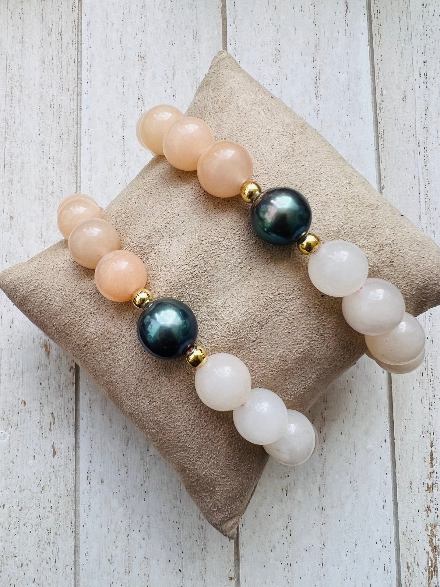 Pink Aventurine w/ Edison Pearl Stretch Bracelet