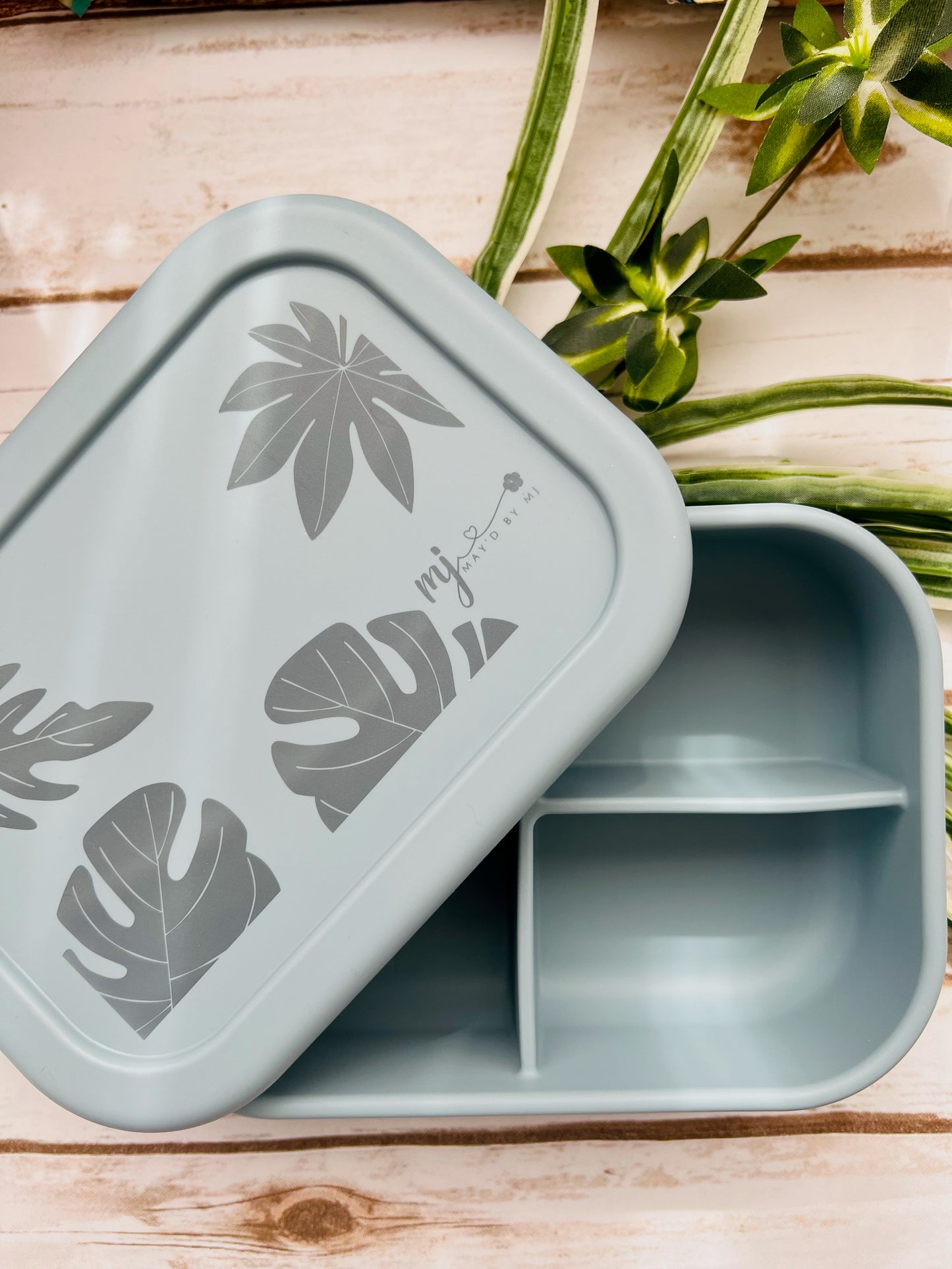 "Light Blue" Silicone Bento Box (utensils included)