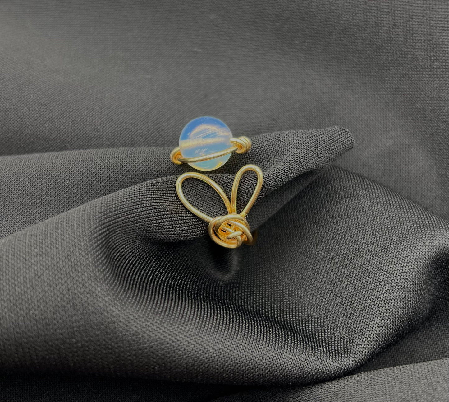 Opalite adjustable ring